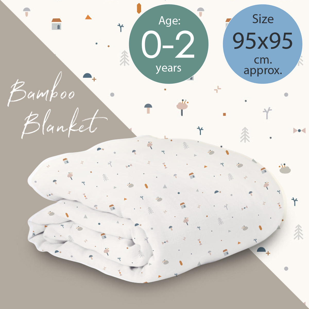 Minikind Bamboo Blanket 95x95 CM.