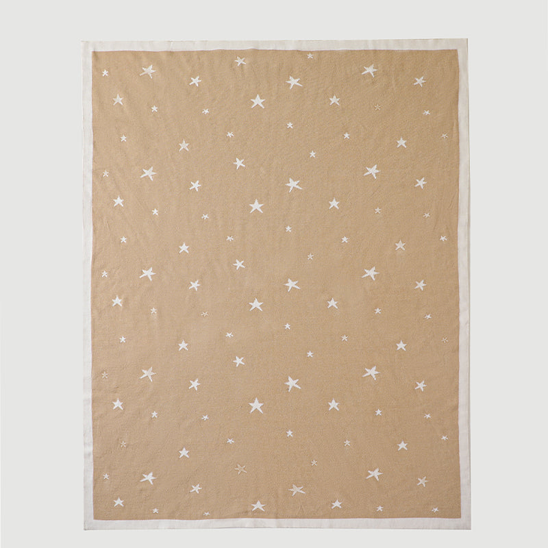 Minikind Cream Star Knitted Baby Blanket