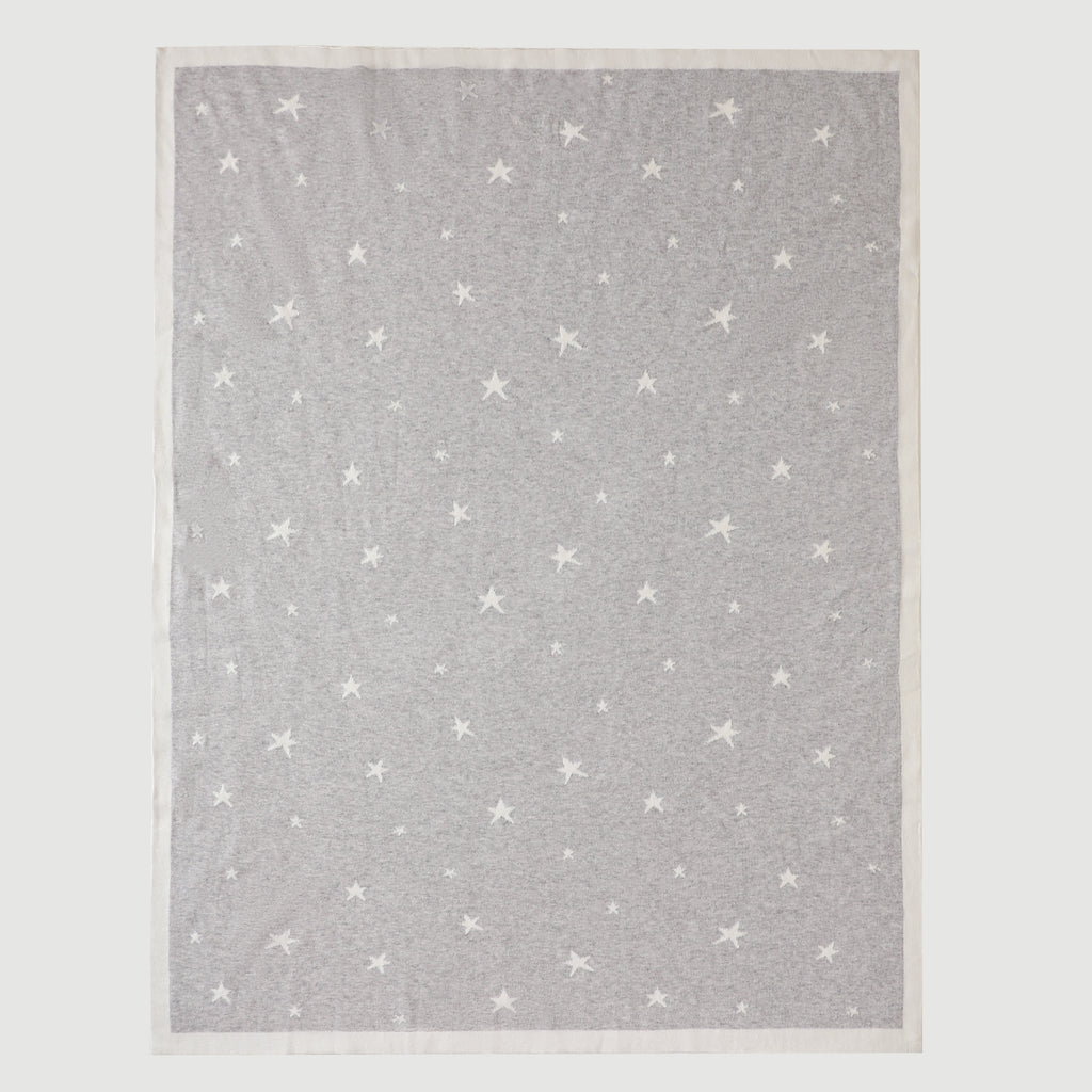 Minikind Grey Star Knitted Baby Blanket