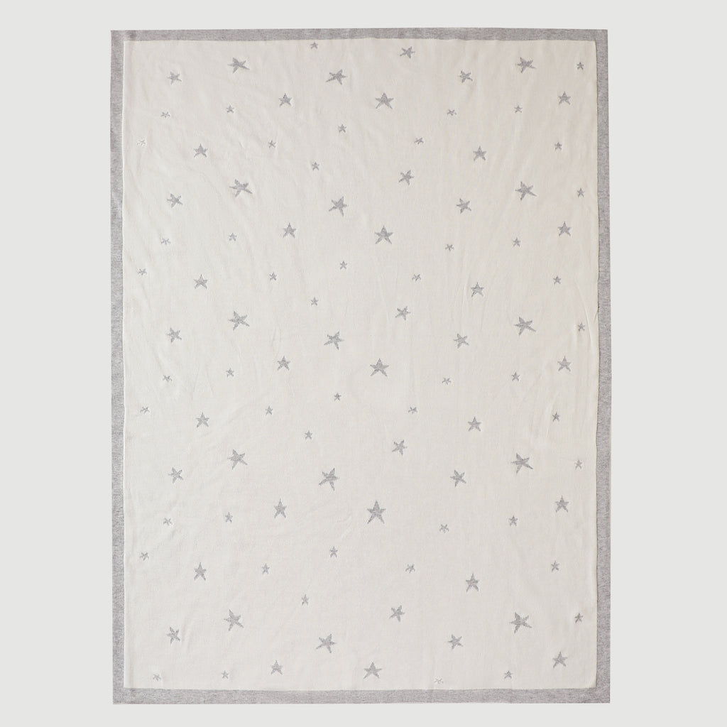 Minikind Grey Star Knitted Baby Blanket