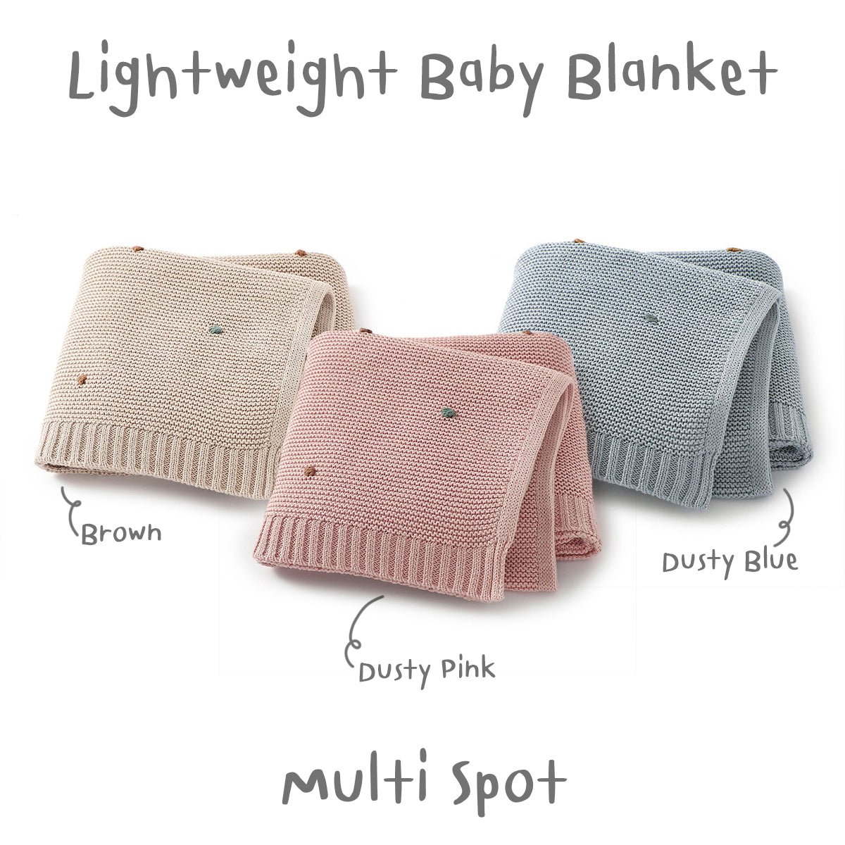 Minikind Multi Spot Lightweight Knitted Baby Blanket