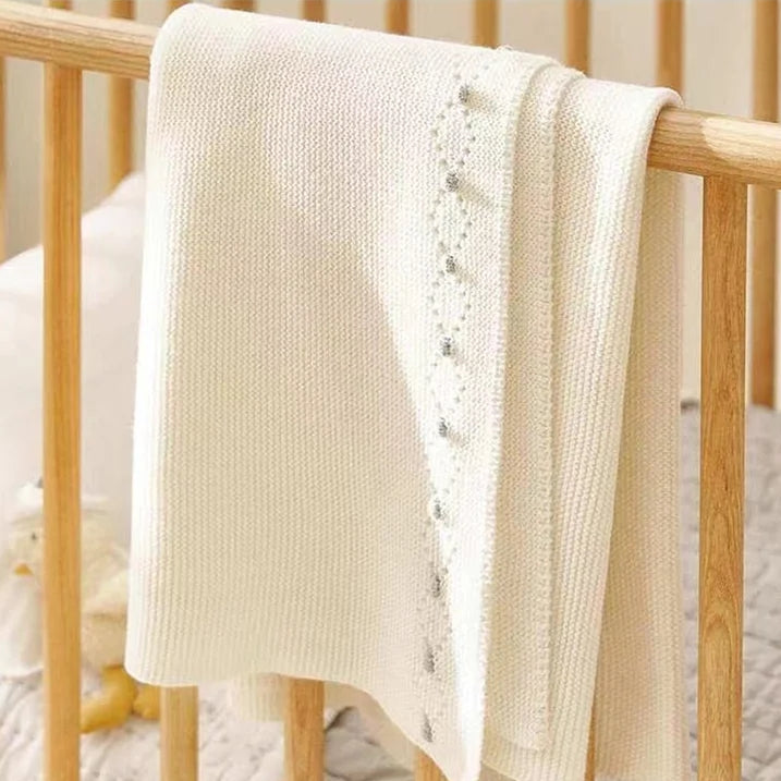 Minikind Lightweight Baby Blanket – White