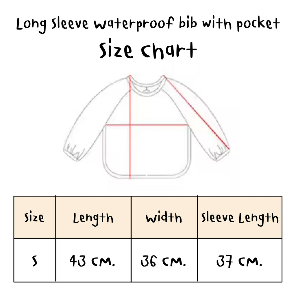 Minikind Long Sleeve Waterproof Bib with Pocket