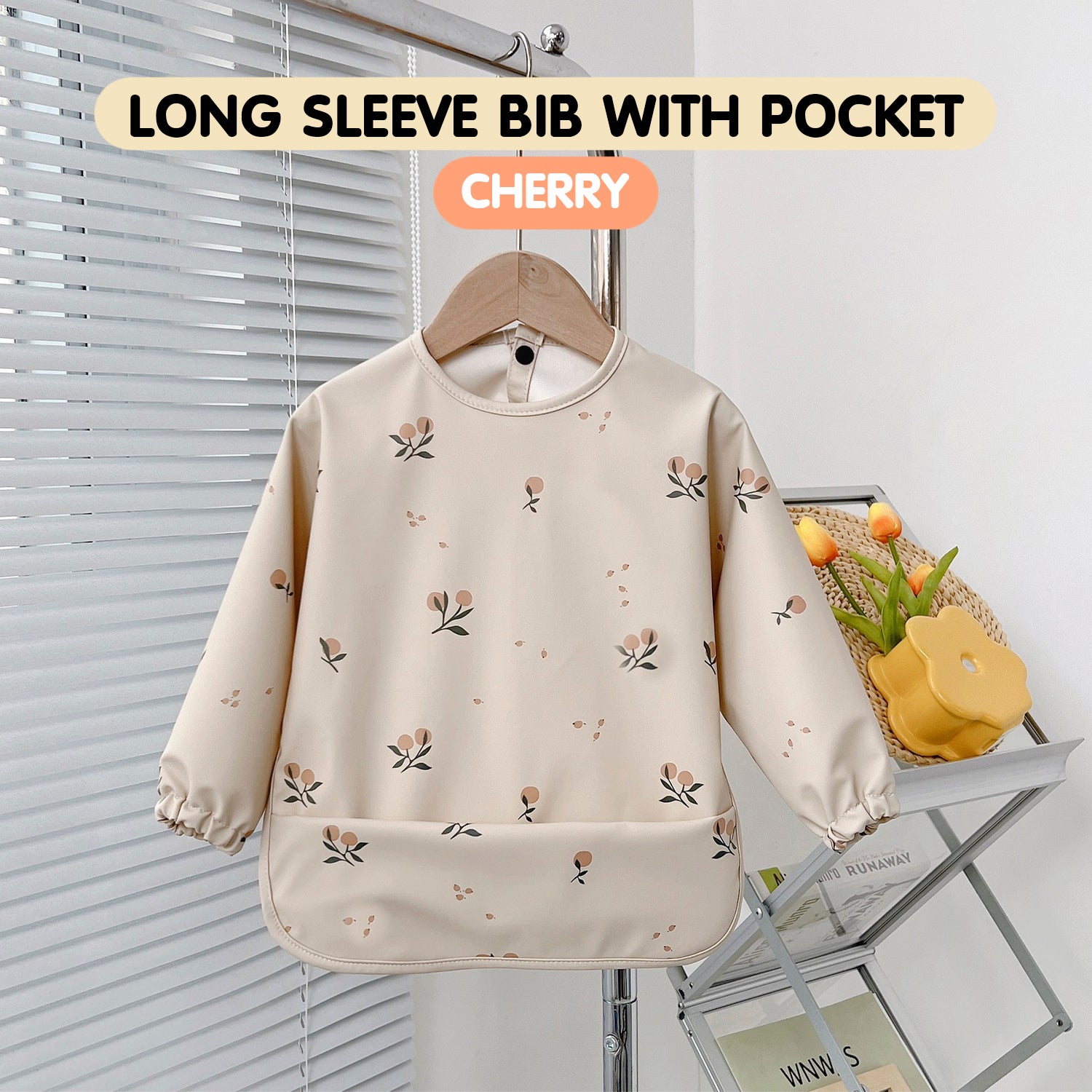 Minikind Long Sleeve Waterproof Bib with Pocket