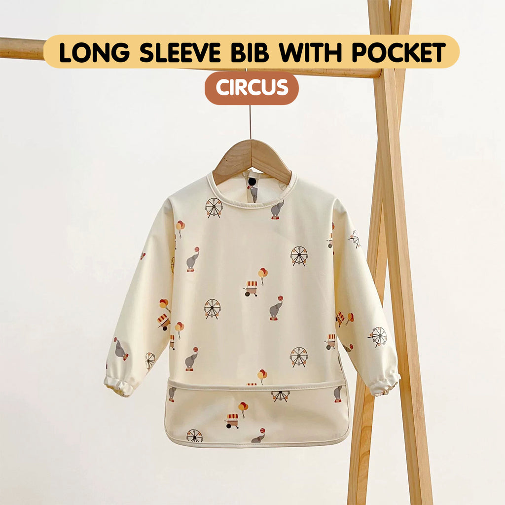 Minikind Long Sleeve Waterproof Bib with Pocket