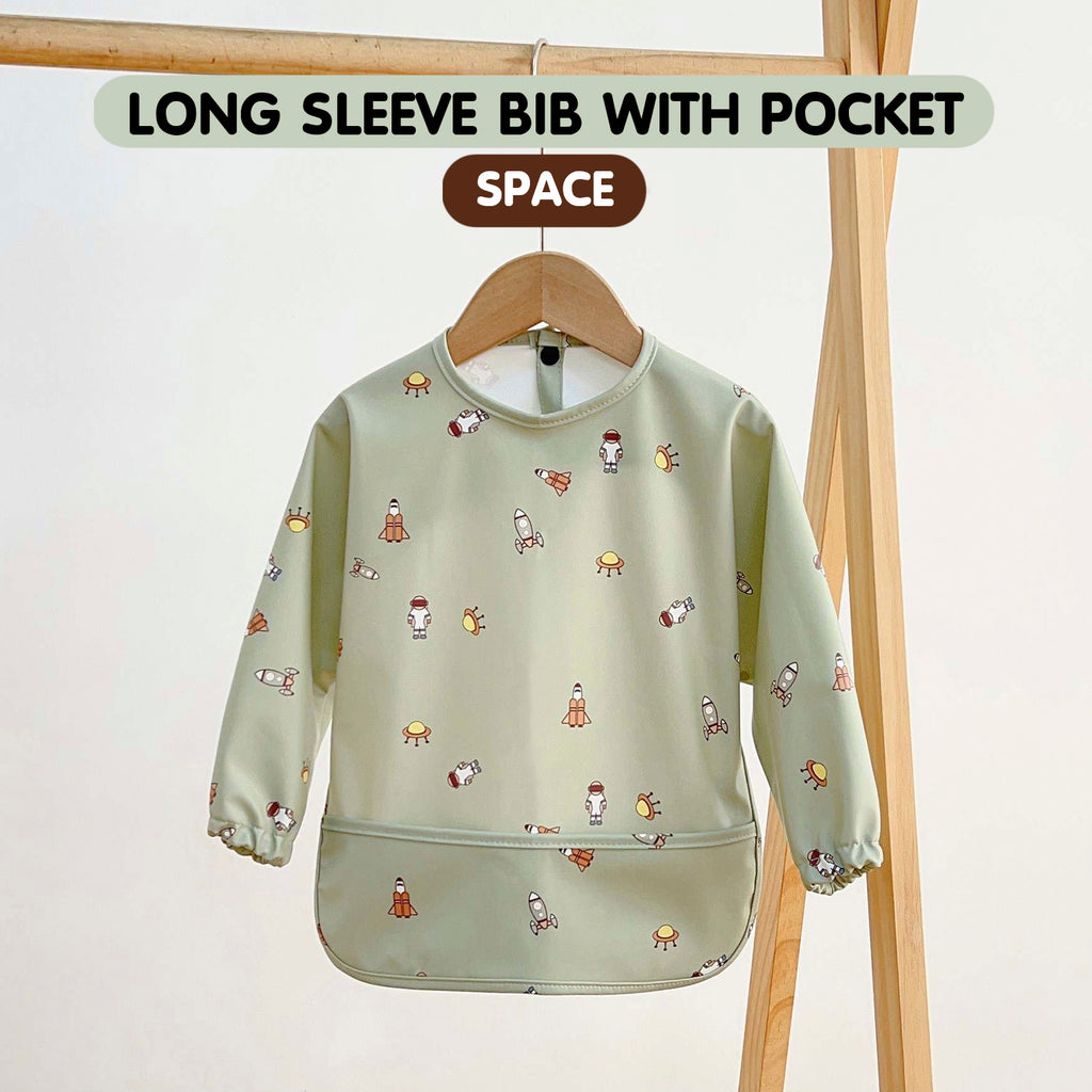 Minikind Long Sleeve Waterproof Bib with Pocket
