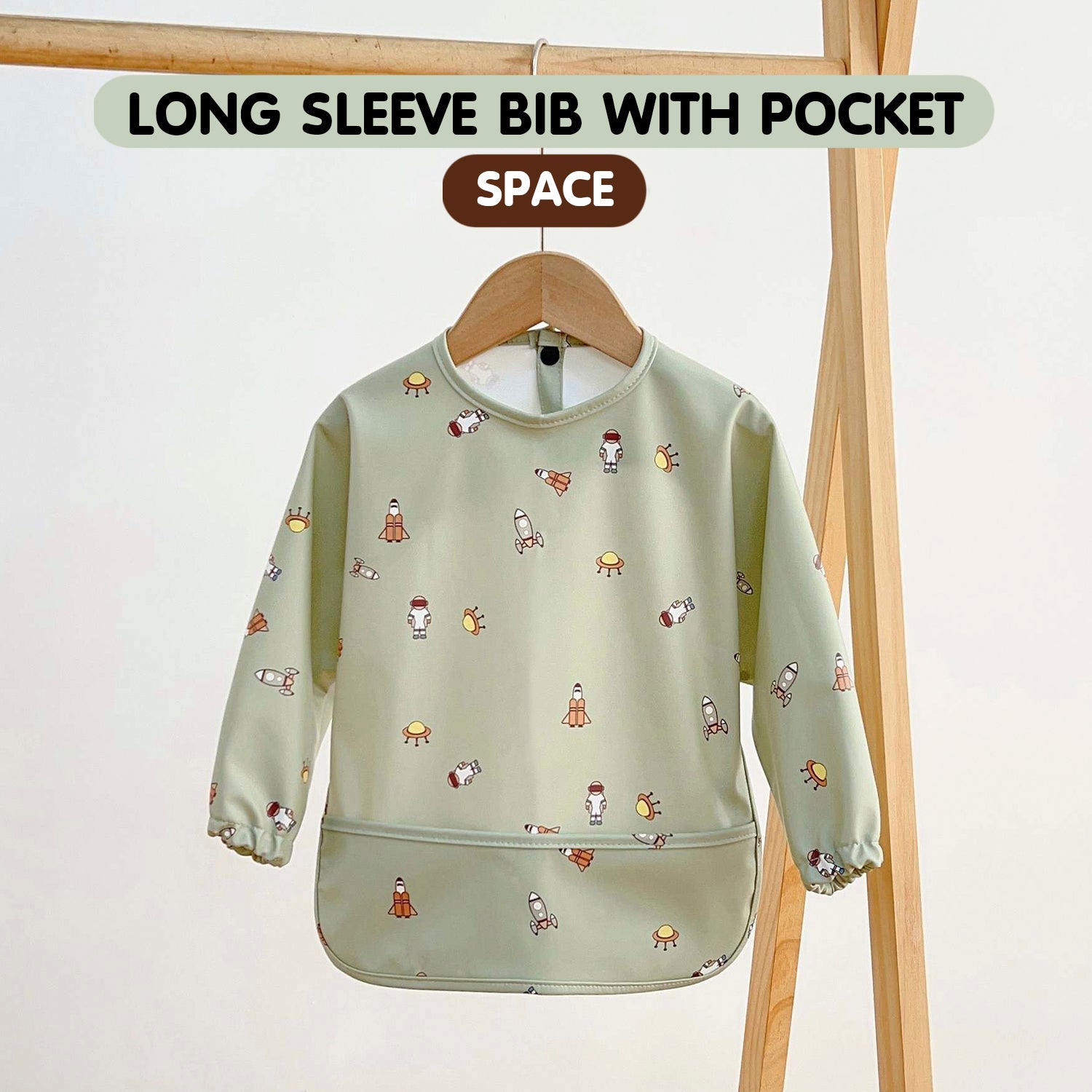 Minikind Long Sleeve Waterproof Bib with Pocket