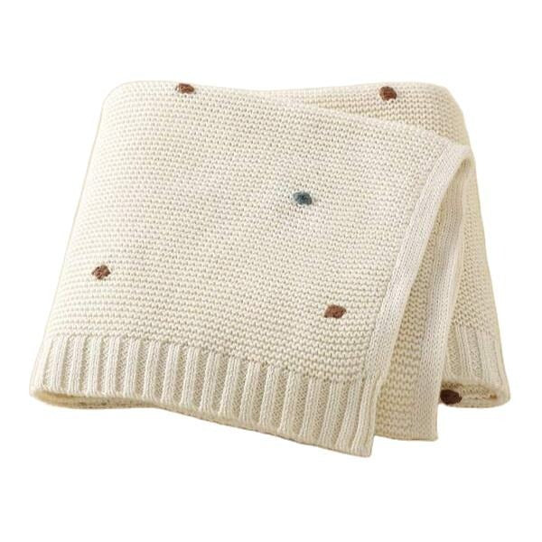 Minikind Multi Spot Knitted Baby Blanket