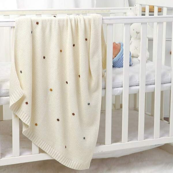 Minikind Multi Spot Knitted Baby Blanket